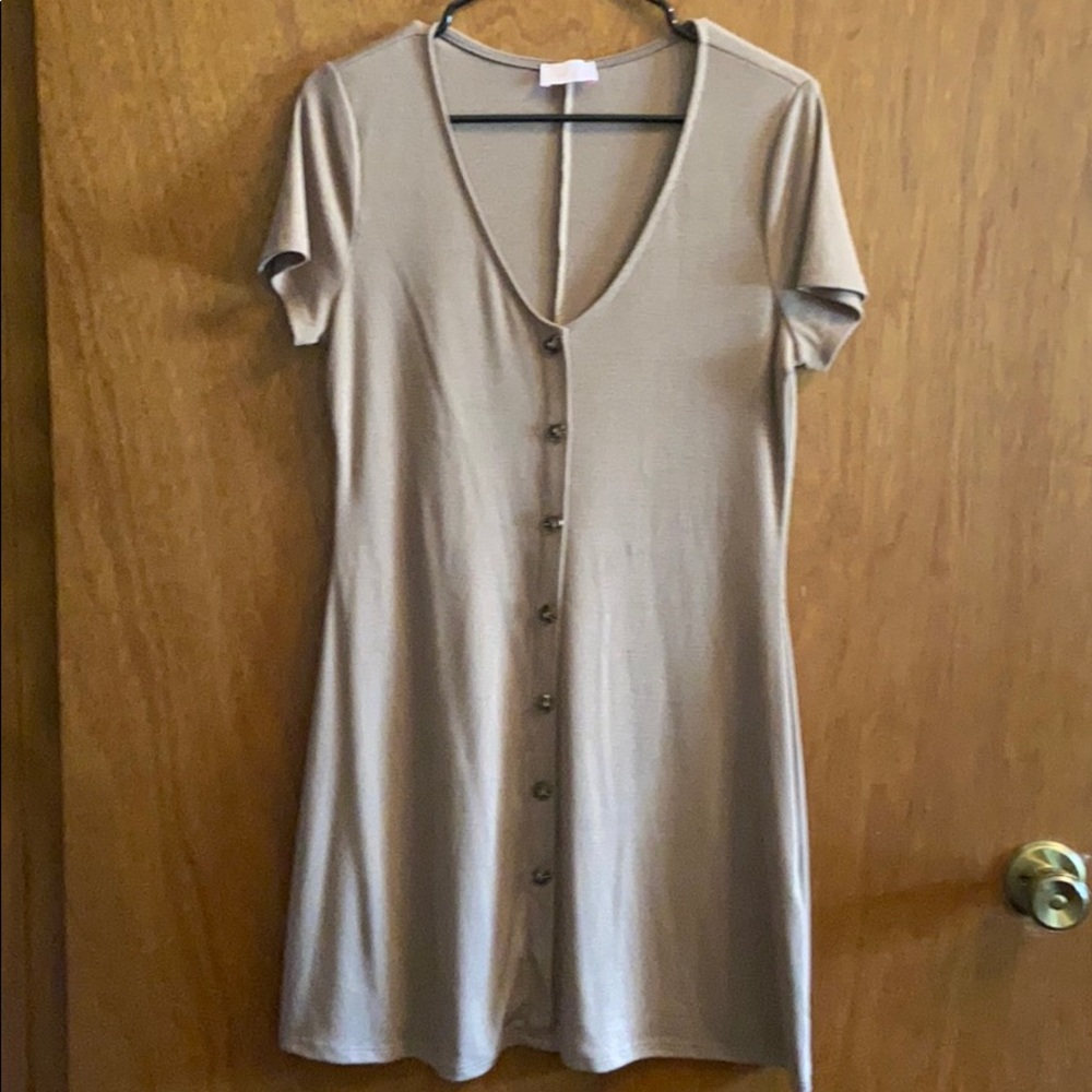 Casual taupe dress